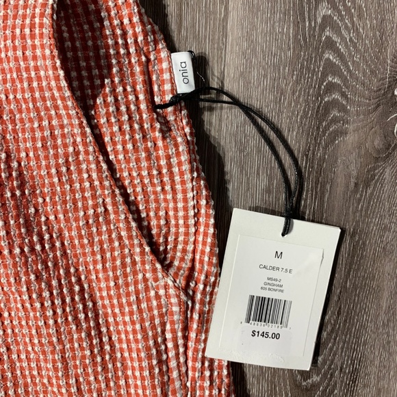 Onia Elastic Calder 7.5" Gingham Swim Trunks - Picture 7 of 10